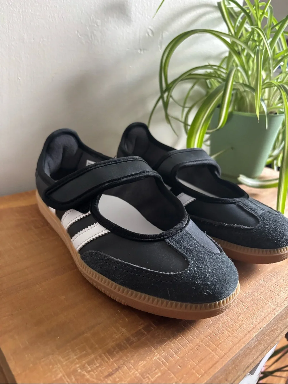 Adidas Samba Mary Jane’s Kids Black Sneakers with White Stripes